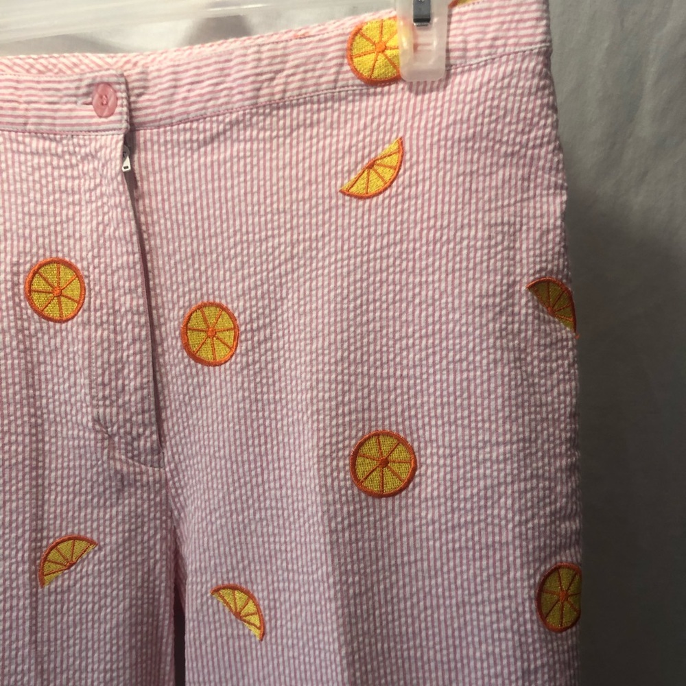 Lilly Pulitzer Pink Capris with Citrus Embroidery